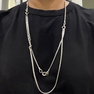 John Hardy Silver Double Strand Mixed-Link Necklace